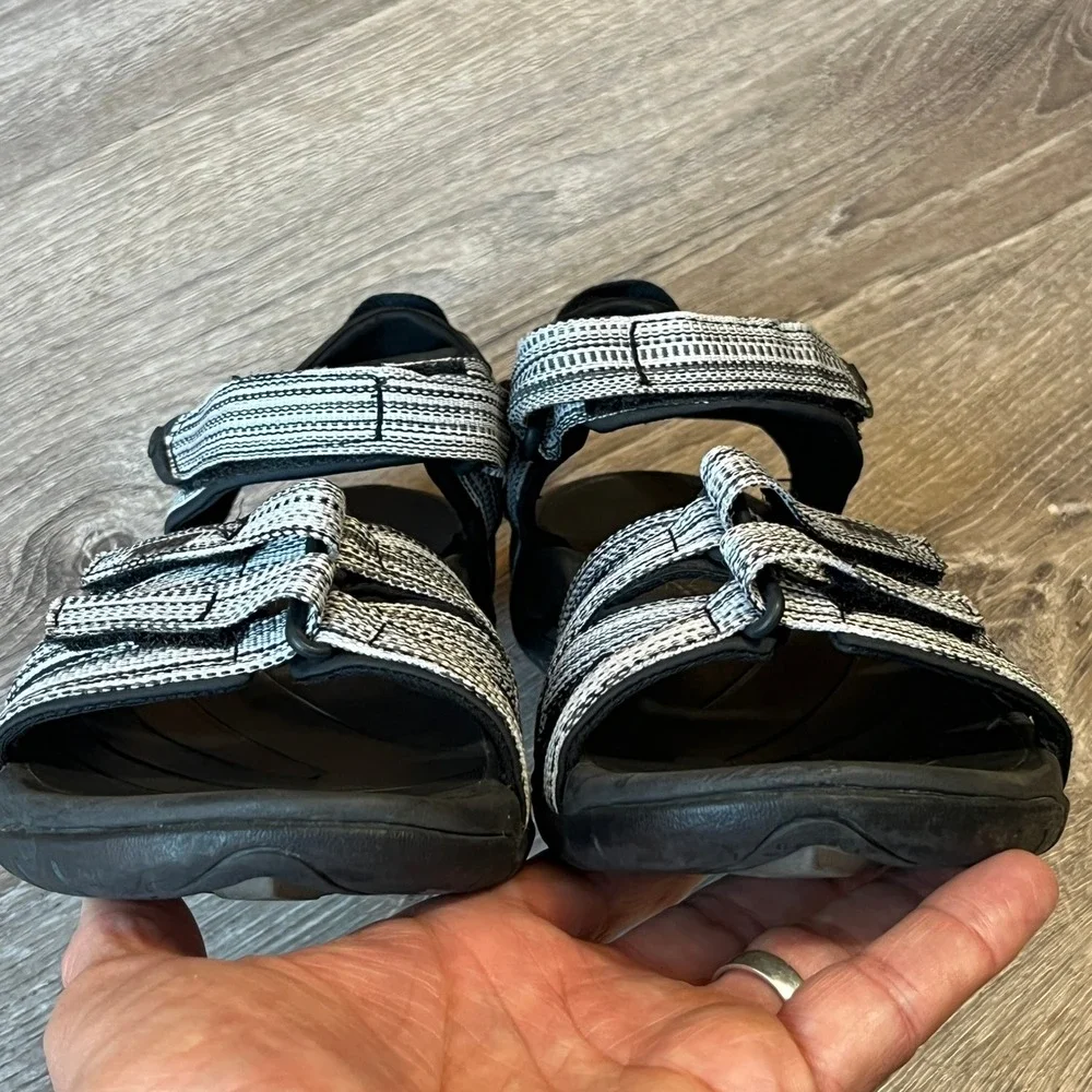 Teva Tirra Womens Hiking Sandals Black White Grey Strappy Sport 4266 Size 6.5